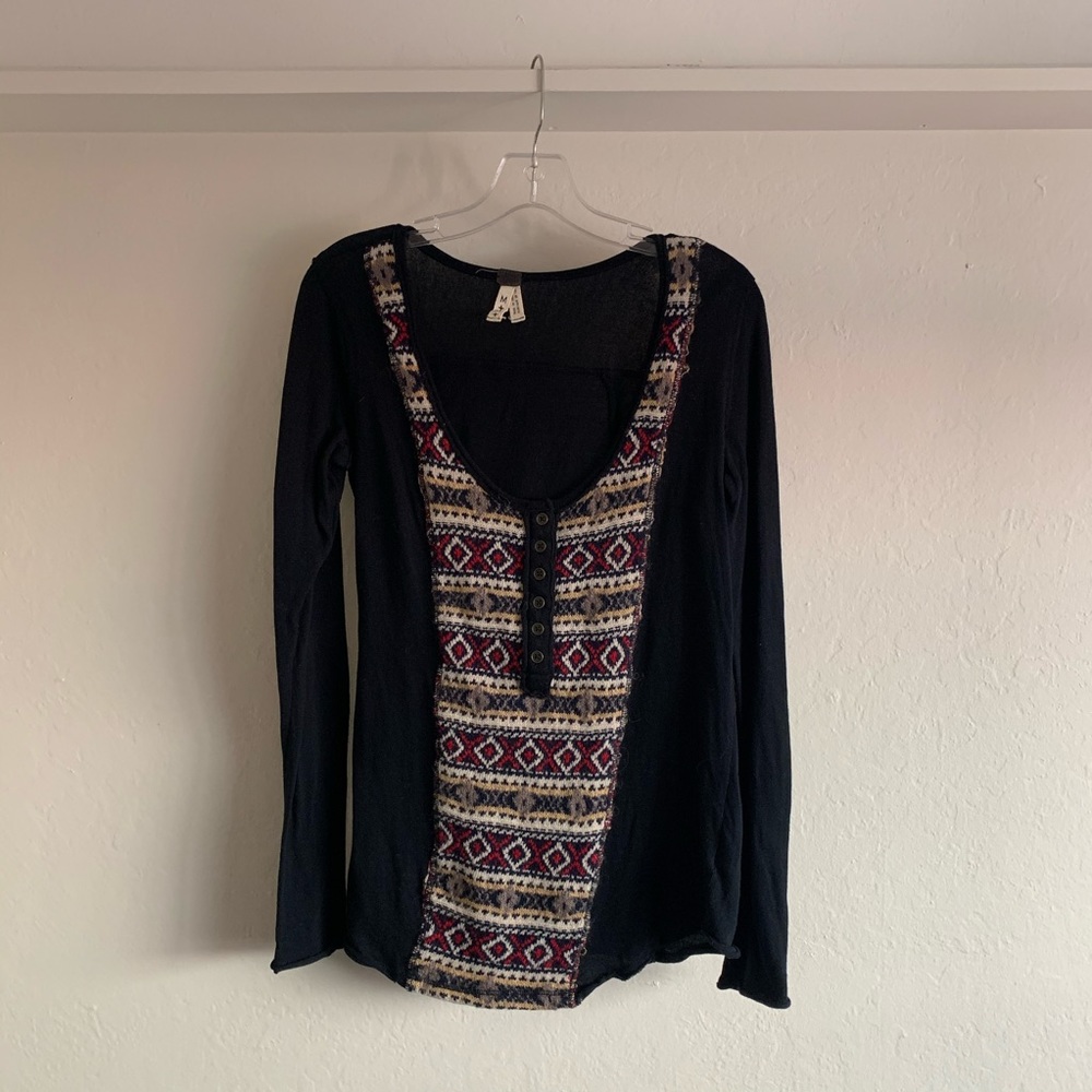 FREE PEOPLE bibbed long sleeve, size M